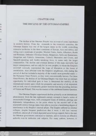 Chapter One The Decline Of The Ottoman Empire