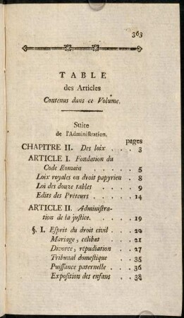 363-367, Table des Articles...