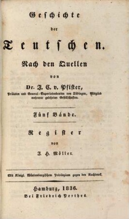 Geschichte der Teutschen : nach den Quellen, [6]. Register