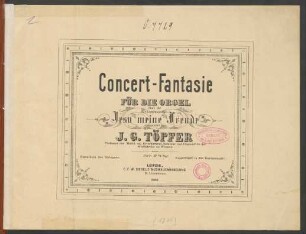 Concert-Fantasie für die Orgel über die Choralmelodie "Jesu meine Freude"