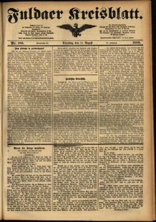Ausgabe vom Dienstag, den 11. August 1908.
