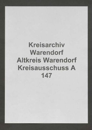 Verwaltung des Amtes Sassenberg, Spez.