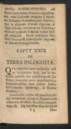 Caput XXIX. De Terra Incognita.