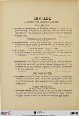 Gemälde Älterer und Neuerer Meister (Nr. 709-766)