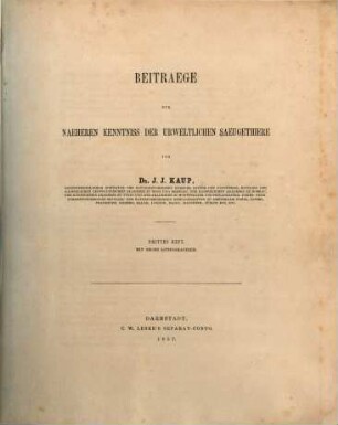 Beitraege zur näheren Kenntniss der urweltlichen Saeugethiere, 3