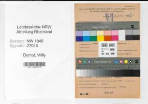 Entnazifizierung Willy Dornuf , geb. 29.07.1905 (Bankangestellter)
