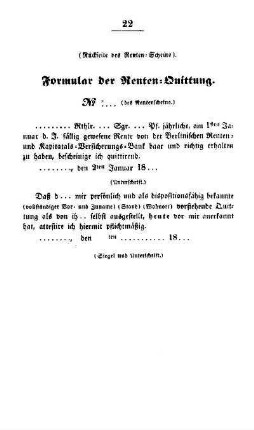 Formular der Renten-Quittung