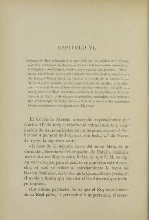 Capítulo VI. Órdenes del Rey referentes á la expulsión de los jesuitas de Filipinas. - ...