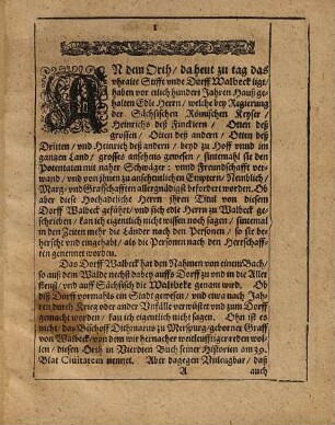 Walbeckische Chronica/ Das ist/ Warhafftiger unnd wolgegründeter Bericht/ von dem alten Hochadelichen Geschlecht der wolgebornen Graffen zu Walbeck im Holtzlande am Allerstrom Halberstädisch Bistumbs : Item von anfenglicher Stifft: unnd Erbawung der DomKirchen daselbst/ unnd was innerhalb Sechshundert und Siebentzig Jahren für denckwirdige Geschicht unnd Verenderung daselbst sich begeben und zugetragen