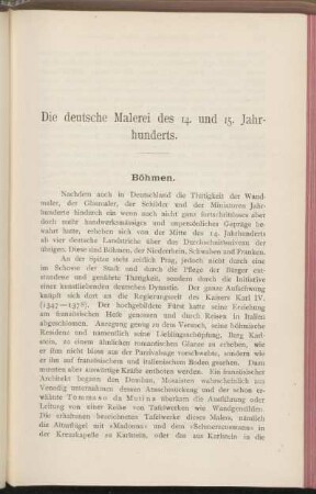 Die deutsche Malerei des 14. und 15. Jahrhunderts.