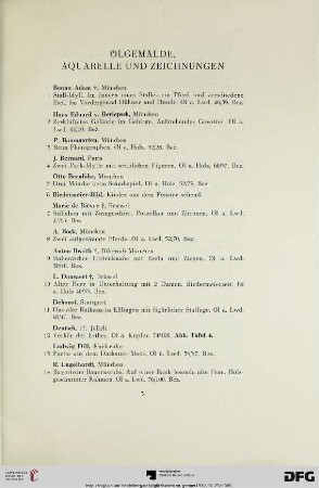 Ölgemälde,Aquarelle und Zeichnungen (Nr. 1-118)