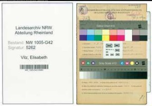 Entnazifizierung Elisabeth Vilz , geb. 05.02.1900 (Modistin)