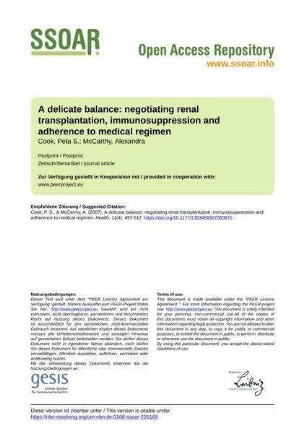A delicate balance: negotiating renal transplantation, immunosuppression and adherence to medical regimen