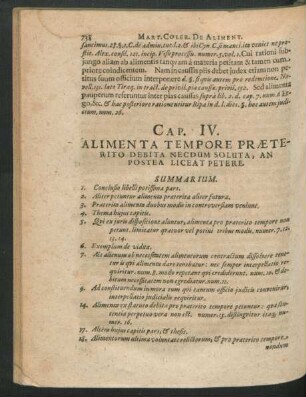 Cap. IV. Alimenta Tempore Preterito Debita Necdum Soluta, An Postea Liceat Petere.