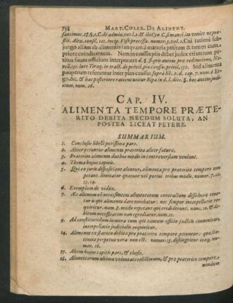 Cap. IV. Alimenta Tempore Preterito Debita Necdum Soluta, An Postea Liceat Petere.