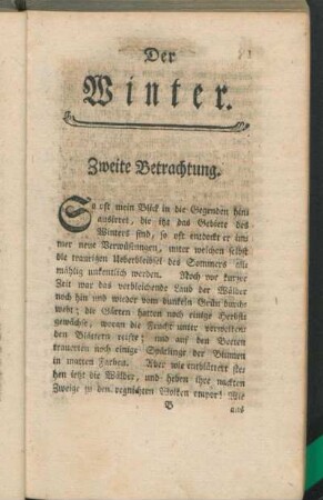 Der Winter. Zweite Betrachtung.