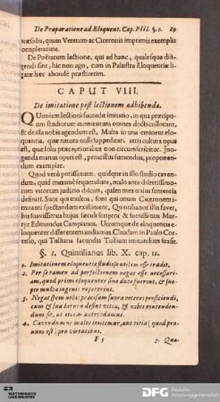 Caput VIII. De imitatione post lectionem adhibenda