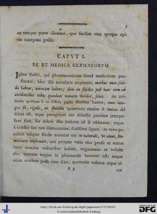 Caput I. De Re Medica Germanorum.