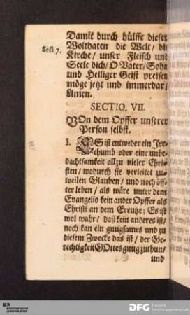 Sectio. VII.