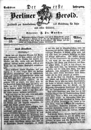 Nummer 33, März 1847