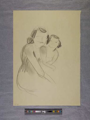 o. T. (Mutter mit Kind, Halbfigur; aus dem Aktzeichnen an der Burg Giebichenstein Halle)