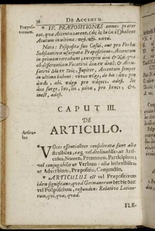 Caput III. De Articulo.