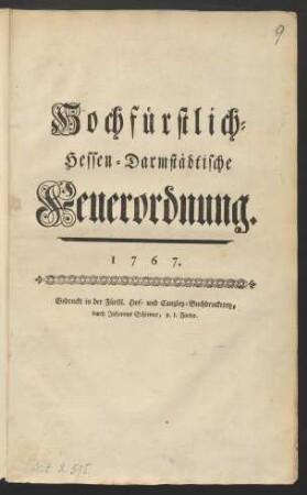 Hochfürstlich-Hessen-Darmstädtische Feuerordnung