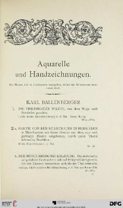 Aquarelle und Handzeichnungen (Nr. 1-278)