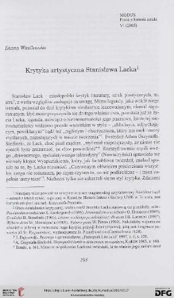6: Krytyka artystyczna Stanisława Lacka
