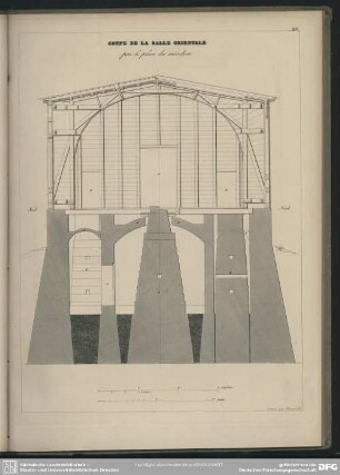 Coupe de la salle orientale par le plan du méridien