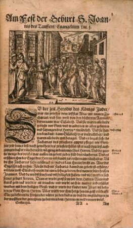 Pars Hyemalis (Aestivalis) Postillae De Tempore (De Sanctis), Das ist: Außlegung der ... Euangelien, ... : Darinnen auff jedes Euangelion zwo, drey, oder etwann mehr Predigen begriffen, [2,2]. Außlegung der Feyertäglichen Evangelien, von dem Fest Johannis des Tauffers an, biß auff Andree