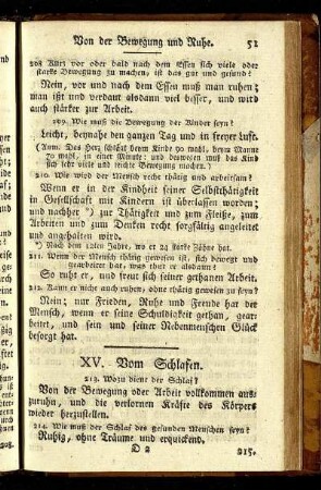 XV. Vom Schlafen.