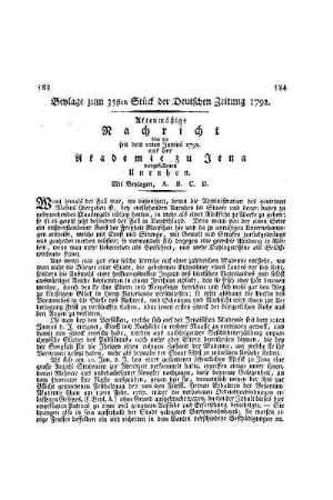 Beylage zum 35ten Stück der Deutschen Zeitung 1792