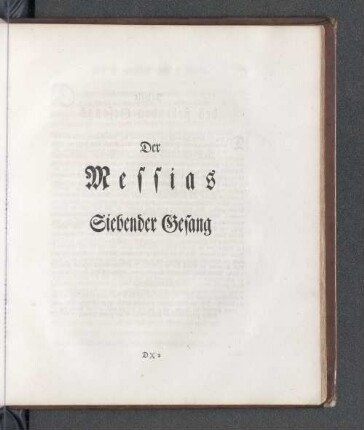 Der Messias Siebender Gesang