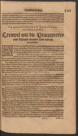 Praeceptorum Et Discipulorum odium & perfidia. Exempel wie die Praeceptores ... einander feind und untreu gewesen.