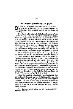 Die Wohnungsverhältnisse in Posen