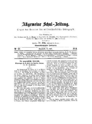 Der geographische Unterricht : (Schluß)