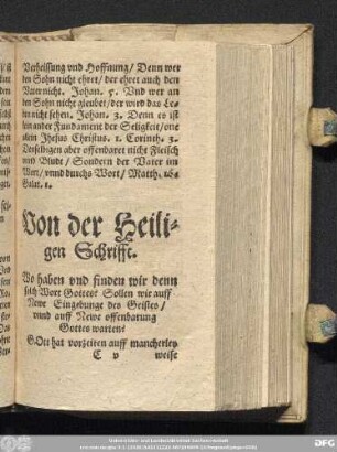 Von der Heiligen Schrifft.