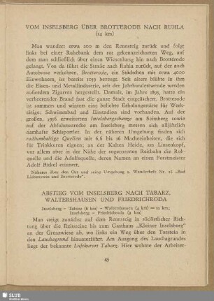 Vom Inselberg über Brotterode nach Ruhla