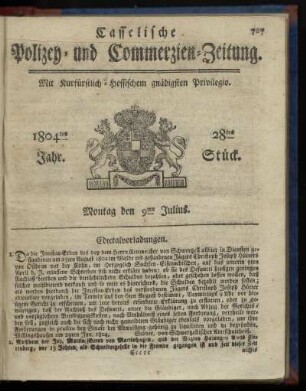 28tes Stueck, Montag den 9ten Julius 1804