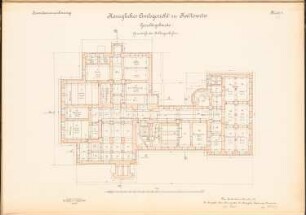 Amtsgerichts- und Gefängnisgebäude, Kattowitz: Gerichtsgebäude: Grundriss KG 1:100
