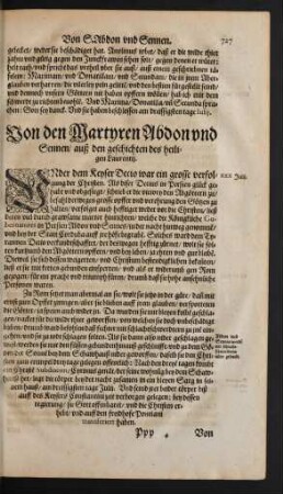 Von den Martyren Abdon und Sennen ...