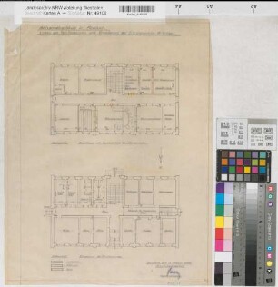 Medebach, Amtsgerichtsgebäude, Einbau von Toilettenanlagen und Erweiterung des Sitzungssaales, Obergeschoss, Erdgeschoss, Grundrisse
