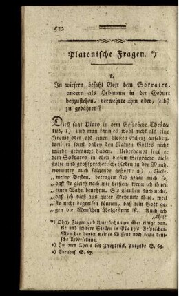 Platonische Fragen