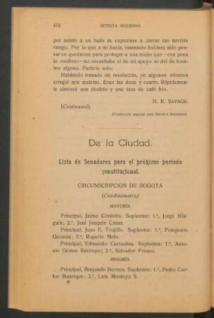De la ciudad.