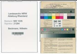 Entnazifizierung Wilhelm Beckmann , geb. 19.09.1903 (Hauer)