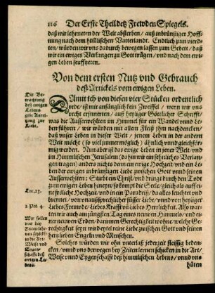 Von dem ersten Nutz und Gebrauch deß Artickels vom ewigen Leben.