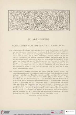 IX. Abtheilung (Nr. 885 - 928)