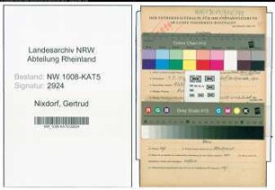 Entnazifizierung Gertrud Nixdorf , geb. 04.05.1910 (Aufseherin)