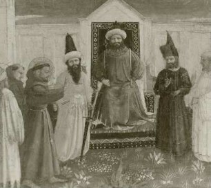 Die Feuerprobe des heiligen Franziskus vor dem Sultan